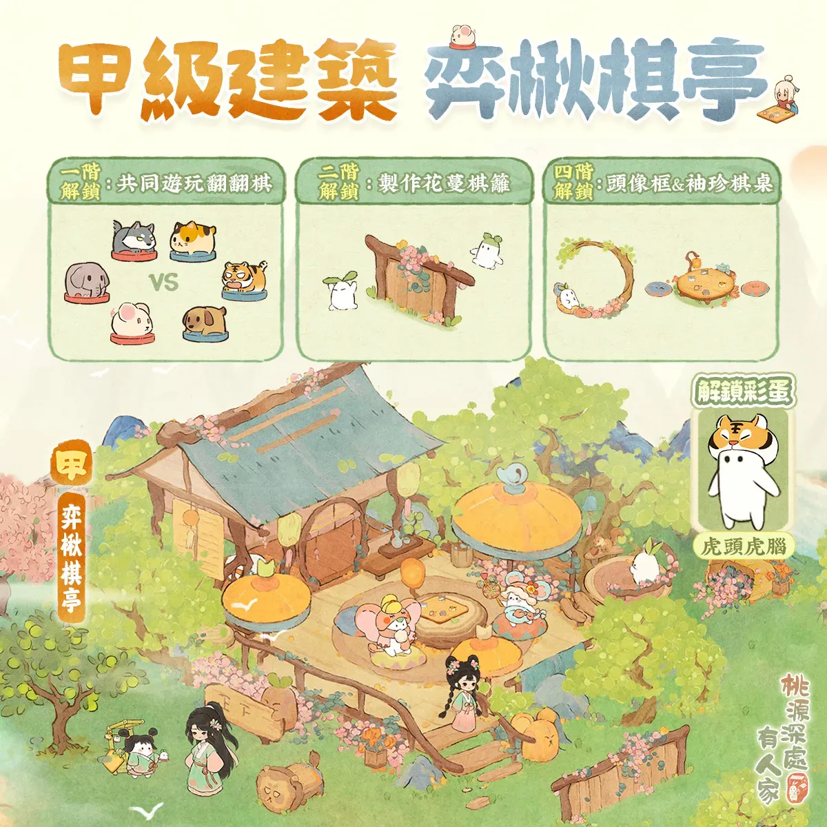 奕楸棋亭升階特效,包含翻翻棋與袖珍棋桌